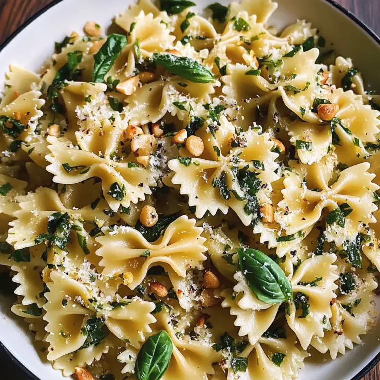 Basil Pasta with Lemon Garlic Butter Sauce