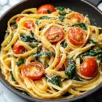 Fresh Spinach and Tomato Pasta