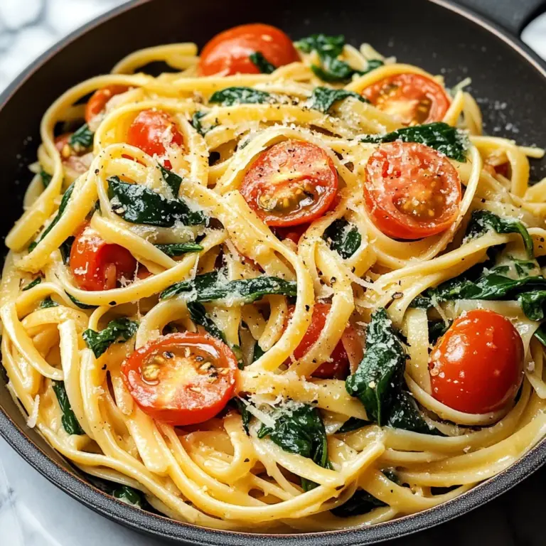 Fresh Spinach and Tomato Pasta