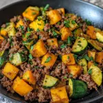 Ground Beef Zucchini Sweet Potato Skillet