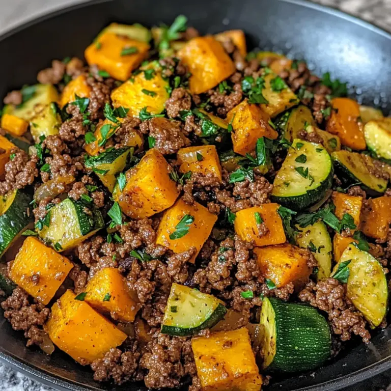 Ground Beef Zucchini Sweet Potato Skillet