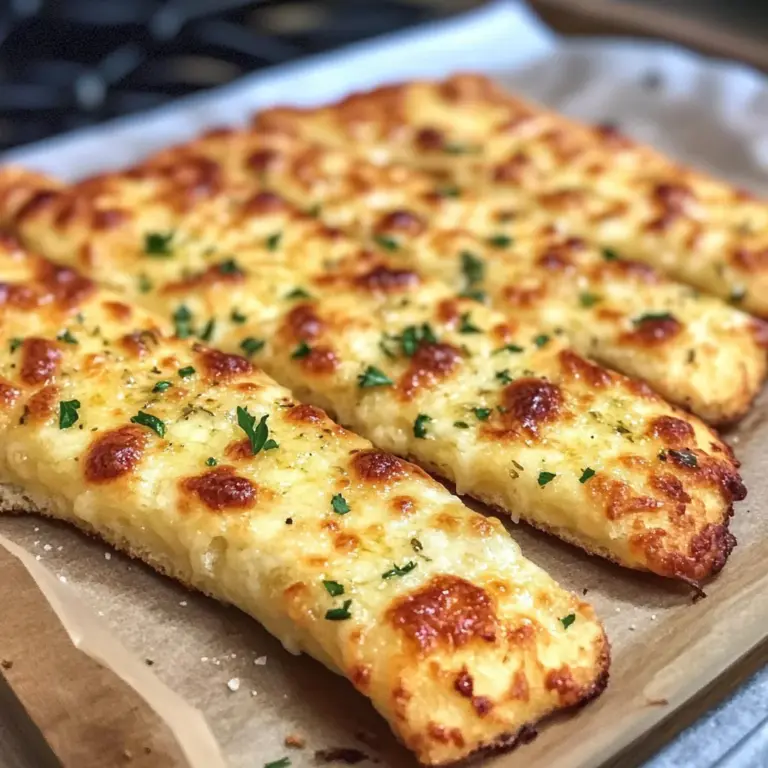 KETO Cheesy Garlic "Breadsticks" (4 Ingredients)