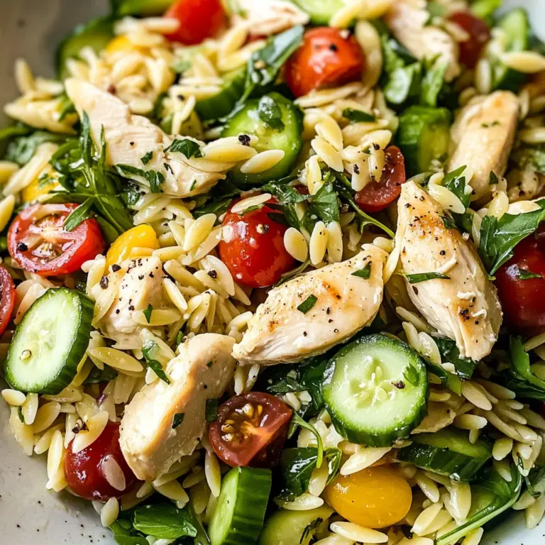 Lemon Orzo Salad with Chicken
