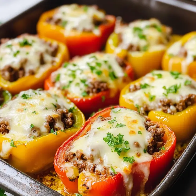 Low-Carb, Keto Cheeseburger Stuffed Peppers Recipe