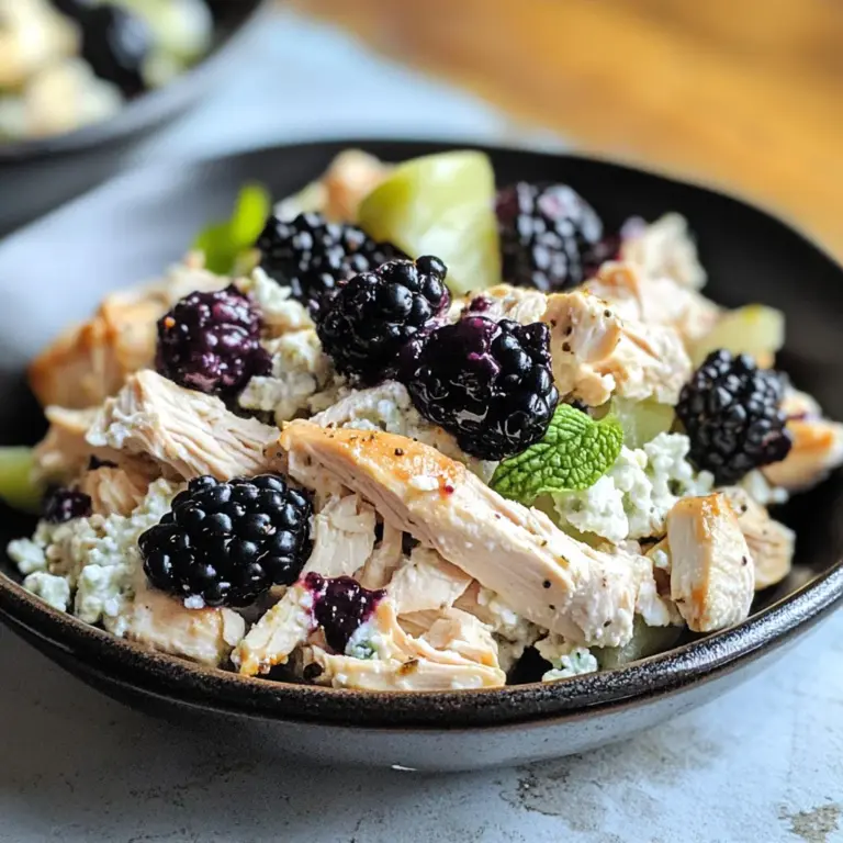 Low Carb Blackberry Cottage Cheese Chicken Salad