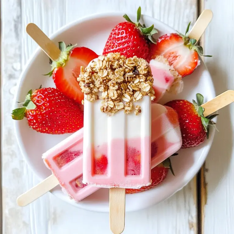 Strawberry Breakfast Popsicles