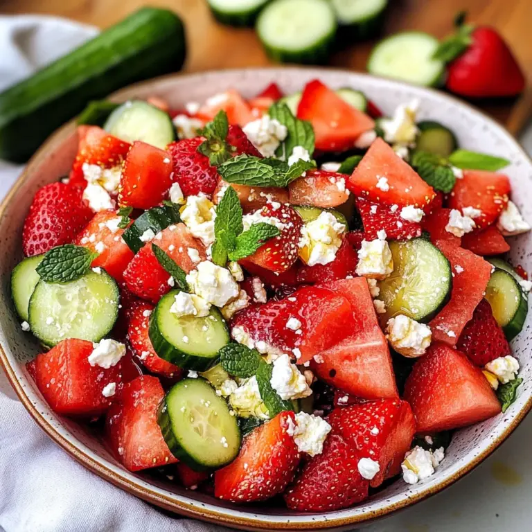 Strawberry Watermelon Cucumber Salad
