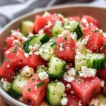 Watermelon Salad with Cucumber and Feta
