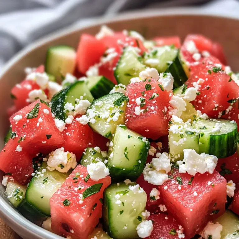 Watermelon Salad with Cucumber and Feta