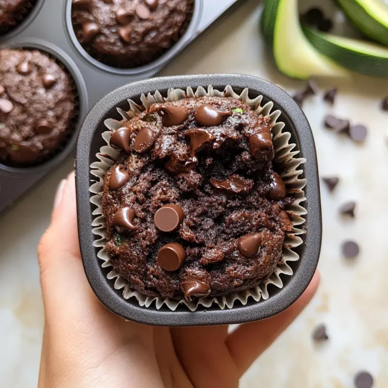 Healthy & Moist Chocolate Zucchini Muffins