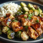 Air Fryer Sweet Chili Chicken and Brussels Sprouts