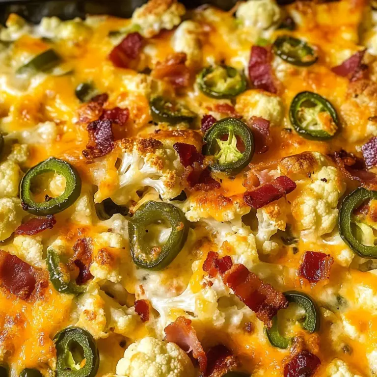 Cauliflower Jalapeno Popper Casserole