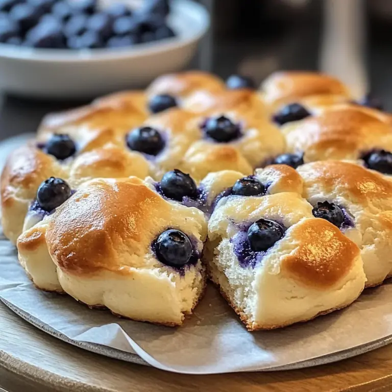 Fluffy Cottage Cheese Blueberry Cloud Bread