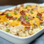 Keto Cauliflower Casserole, Loaded Chicken Bacon Ranch