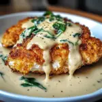Parmesan Crusted Chicken with Creamy Garlic Sauce
