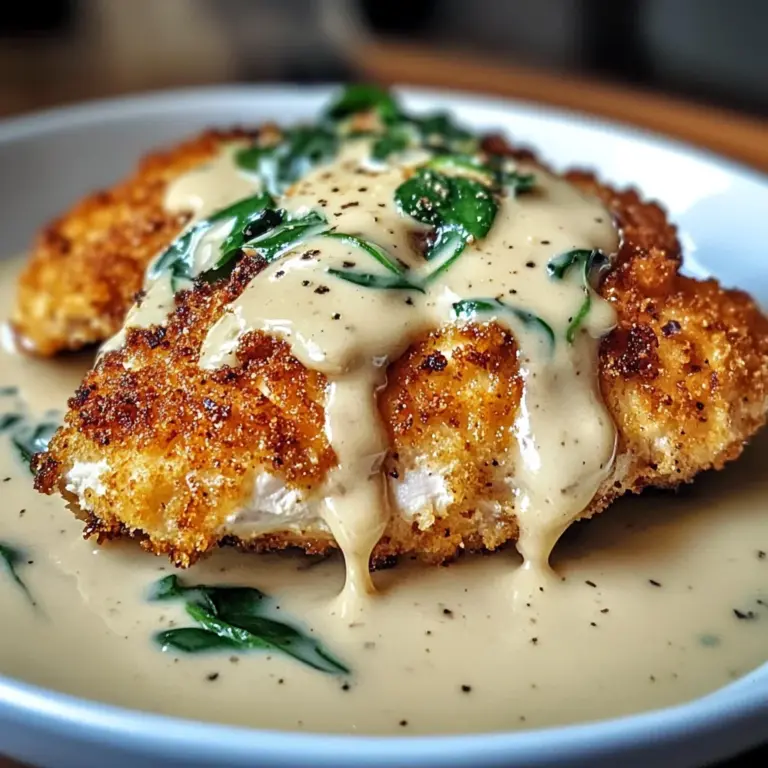 Parmesan Crusted Chicken with Creamy Garlic Sauce