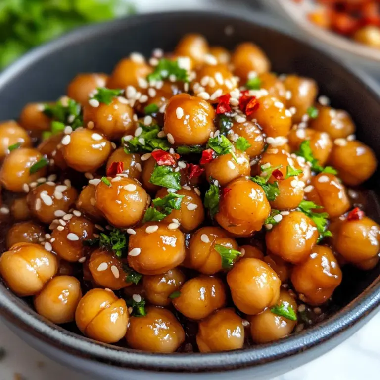 Vegan Sticky Sesame Chickpeas