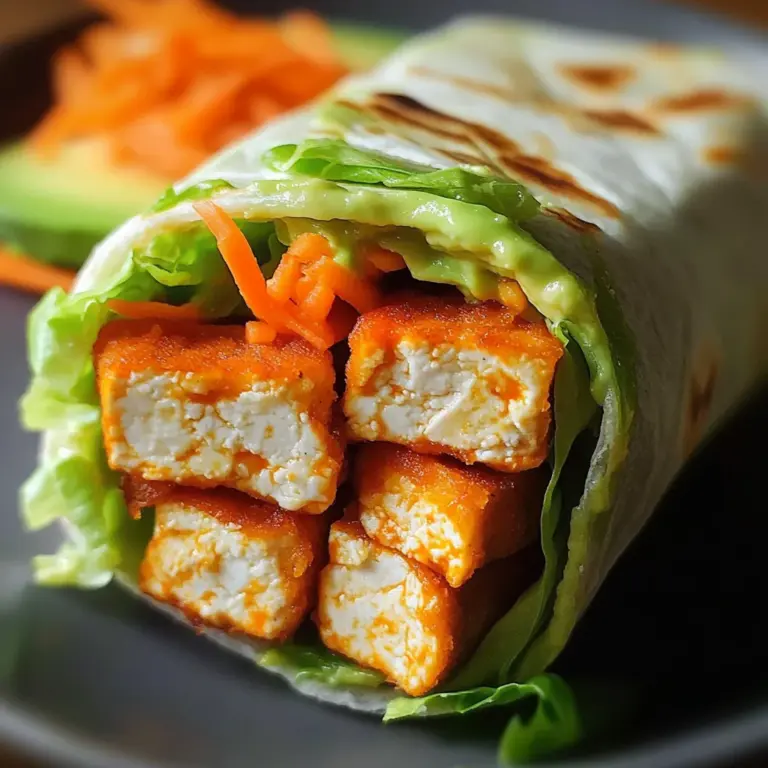 Buffalo Tofu Wrap with Easy Vegan Ranch