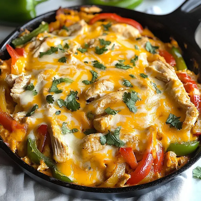 Chicken Fajitas Casserole (easy and cheesy!)