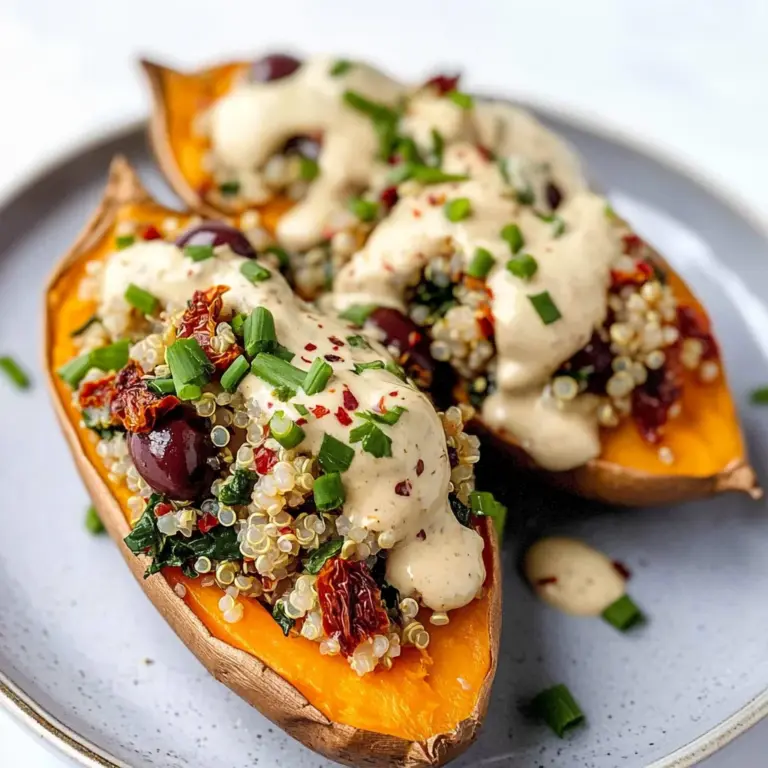 Vegan Stuffed Sweet Potatoes with Mediterranean Quinoa
